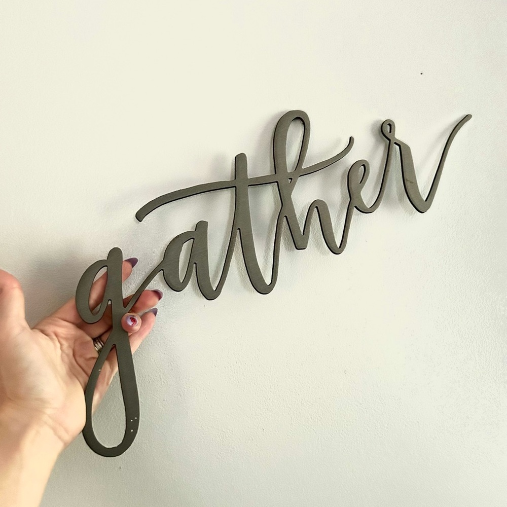 Metalwork Gather sign from Magnolia